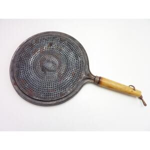 Vintage Heat Diffuser Round Metal Flame Fanner Wood Handle Mini Pot Cooktop